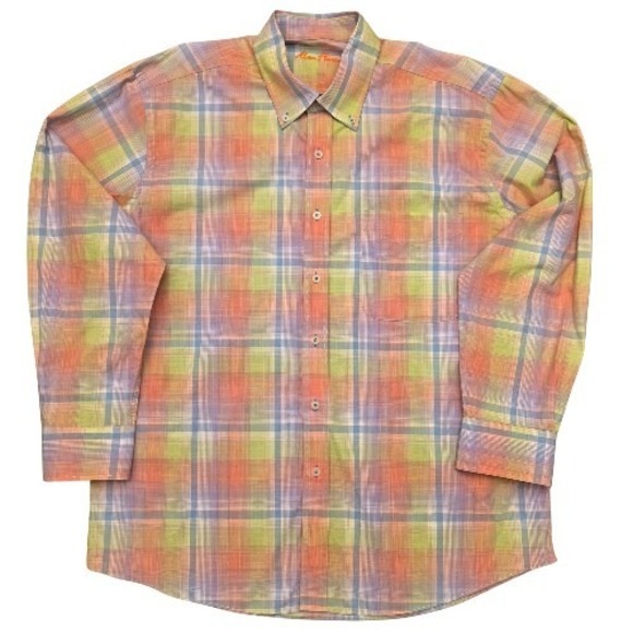 Alan Flusser Other - Alan‎ Flusser Large Pink Plaid Long Sleeve Button Up Shirt  Preppy Dress Work